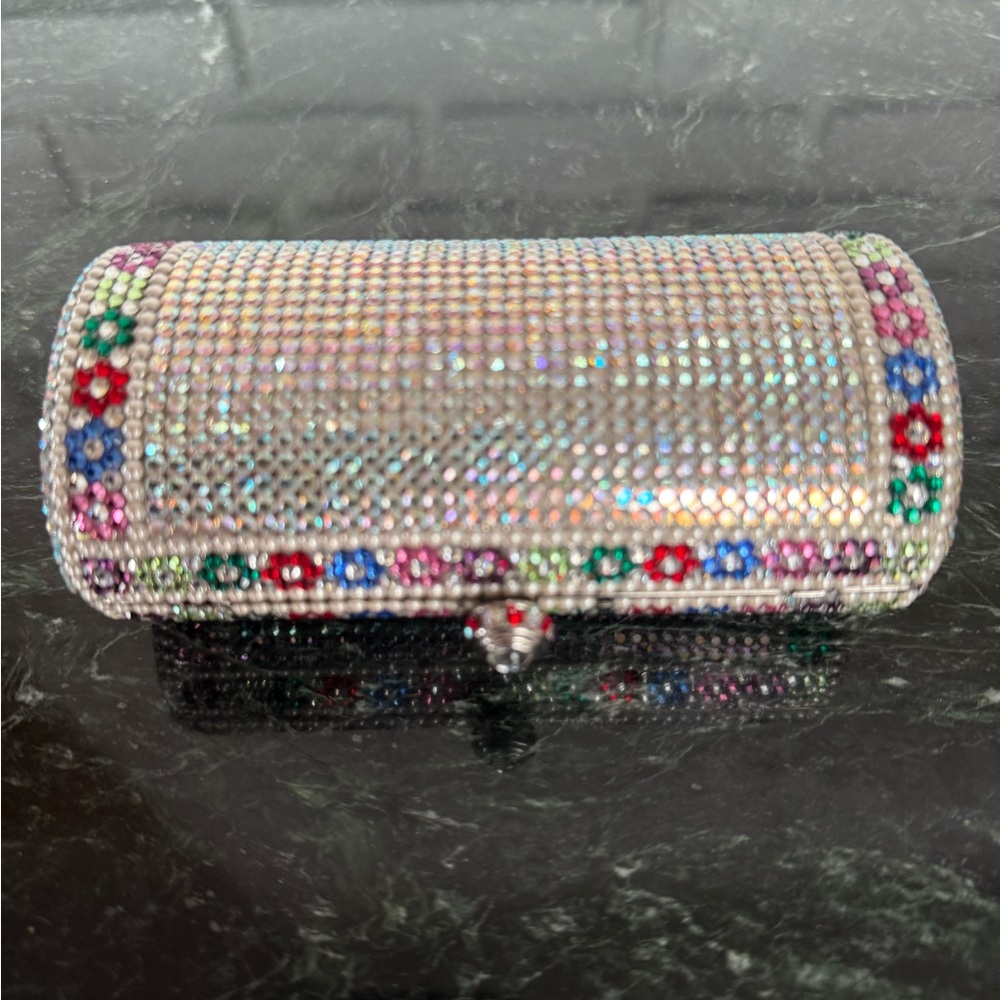 Stephanie Glamorous Silver Crystal & Pearl Clutch